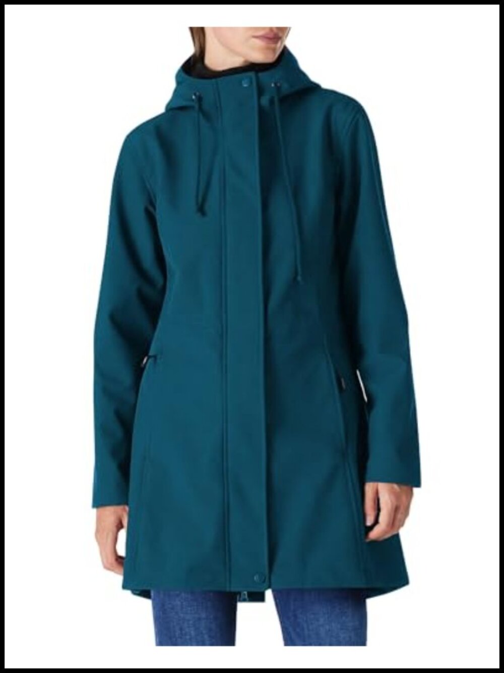 Waterproof Fleece Lined Hooded Softshell Rain Coat Windproof Anorak